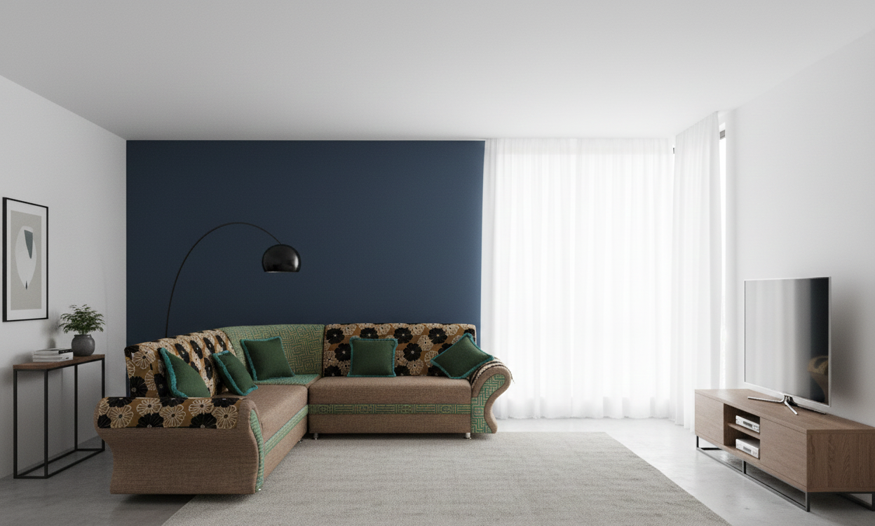 Blossom Pattern Corner Sofa- Blossom Pattern - Image 1