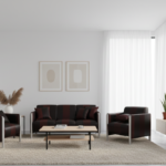 Sofa Set- Burgundy Edge