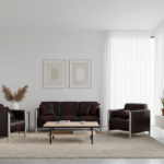 Sofa Set- Burgundy Edge