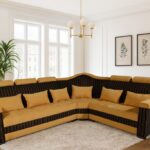 Corner Sofa-Yellow & Black