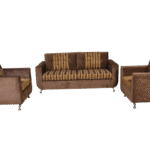 Sofa Set- Classic Brown Striped