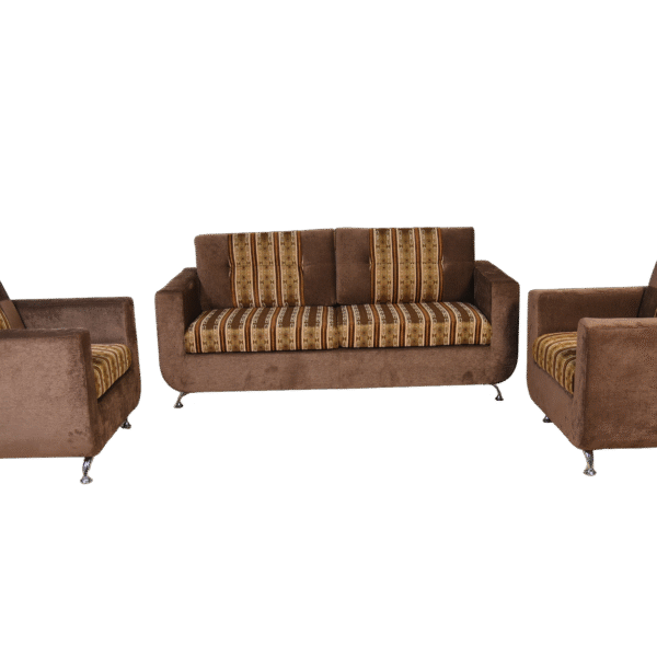 Sofa Set- Classic Brown Striped