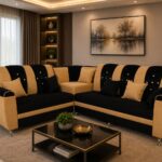 Corner Sofa- Stylish Yellow & Black