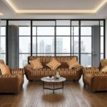 Sofa Set- Glossy Brown