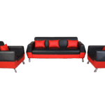 Sofa Set- Black & Red Rectangle