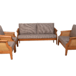 Sofa Set- Beige Wood Finish