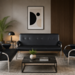 Sofa Set- Black Steel Finish