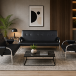 Sofa Set- Black Steel Finish