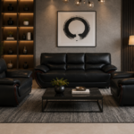 Sofa Set- Solid Black Luxe