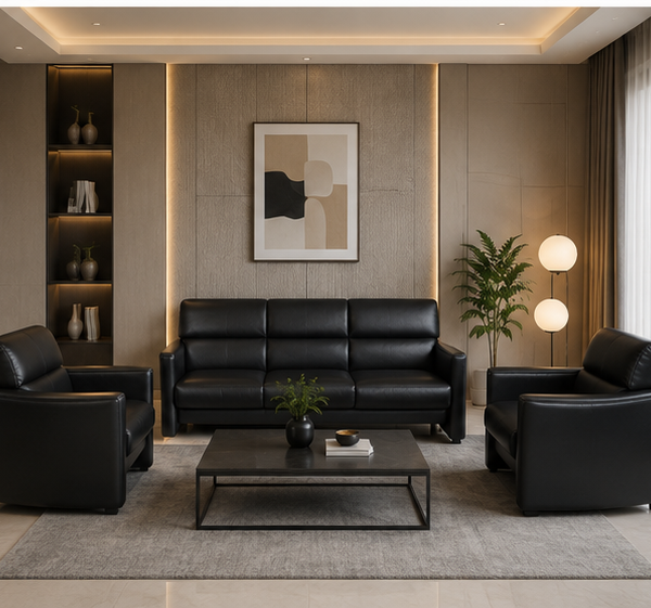 Sofa Set- Sturdy Black
