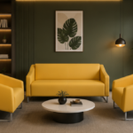 Sofa Set- Bold Yellow Steel Frame