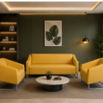 Sofa Set- Bold Yellow Steel Frame