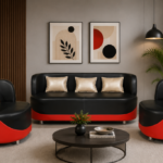Sofa set- Black & Red Round